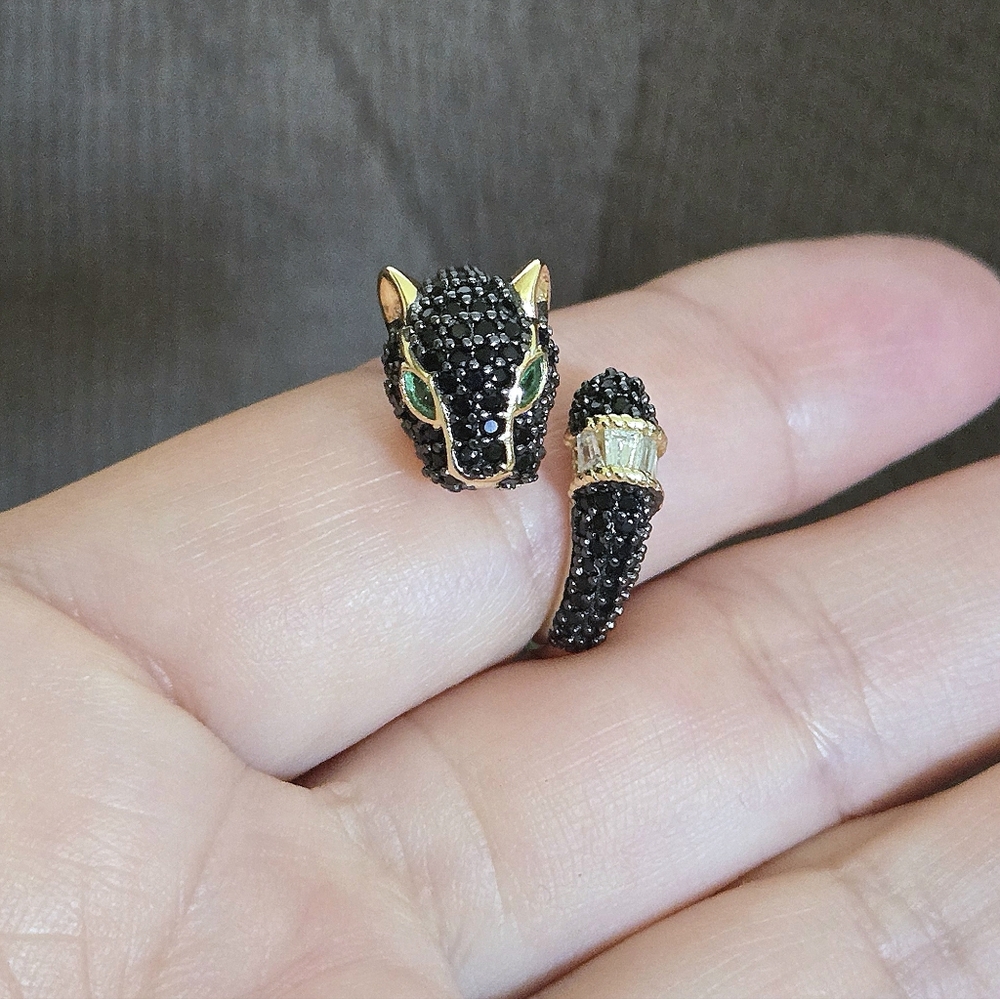 Cote d'Argent Black🖤 Panther Bypass Ring💍 - NWT - Picture 12 of 15